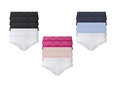 esmara® Dámske bedrové nohavičky s čipkou, 5 kusov