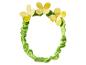 Zelená gumička do vlasov so žltými kvetinovými ozdobami
