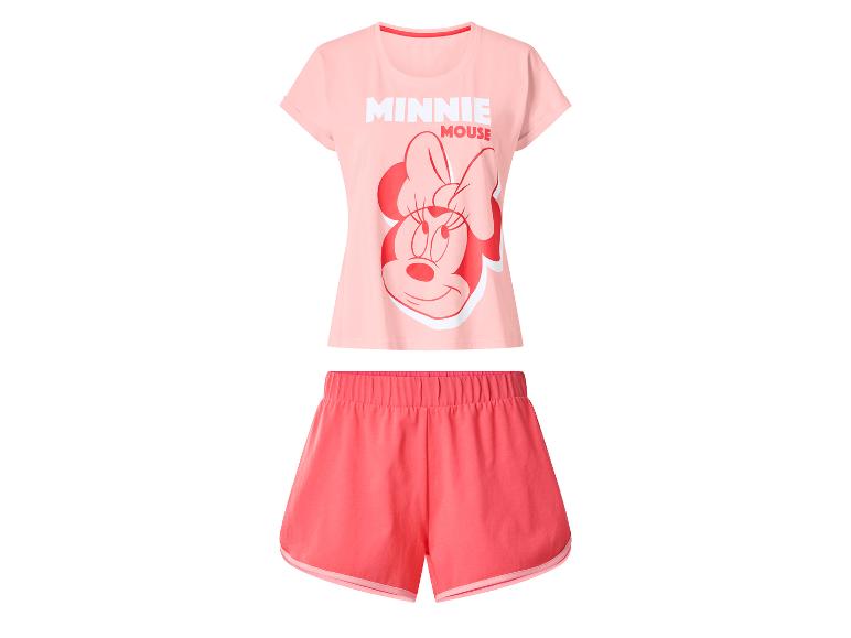 Dámske pyžamo so svetloružovým tričkom a šortkami s Minnie Mouse