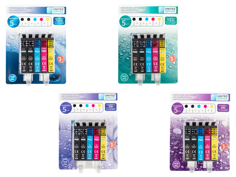 Atramentové kazety United Office pre tlačiarne Epson, 5-dielny multipack