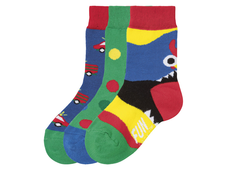 Prejsť na zobrazenie na celú obrazovku: Fun Socks Detské ponožky, 3 páry – obrázok 1