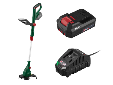 PARKSIDE® Aku strunová kosačka 20 V PRTA 20-Li D3 + Akumulátor 20 V/2 Ah PAP 202 A1 + Nabíjačka na akumulátor 20 V/2,4 A PLG 20 C1