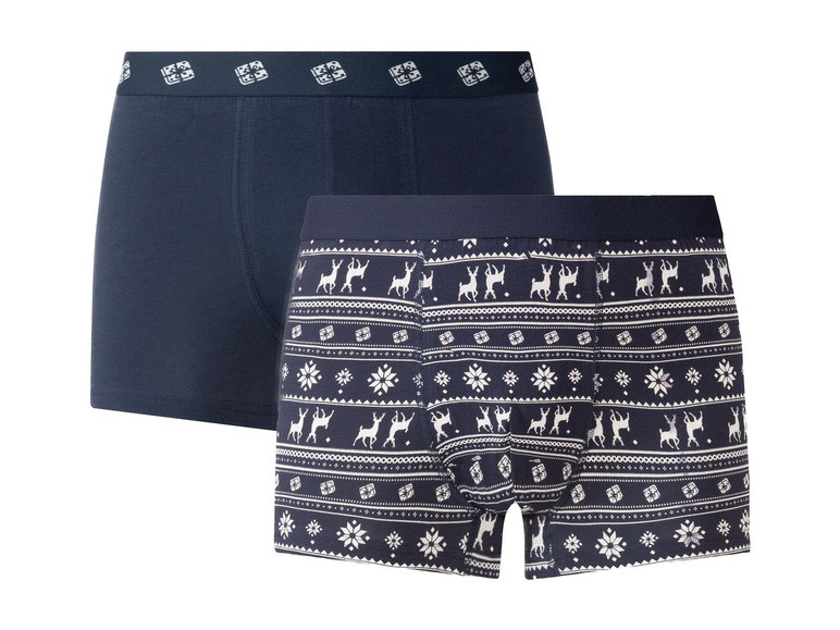 E-shop LIVERGY® Pánske vianočné boxerky, 2 kusy (L, navy modrá)