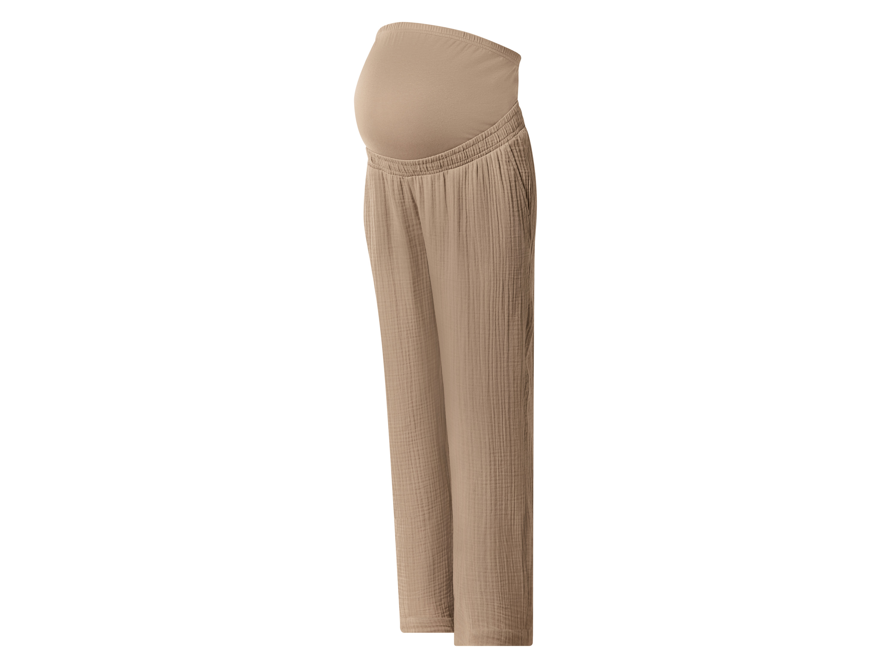 esmara® Dámske tehotenské nohavice z mušelínu (béžová, XS (32/34))