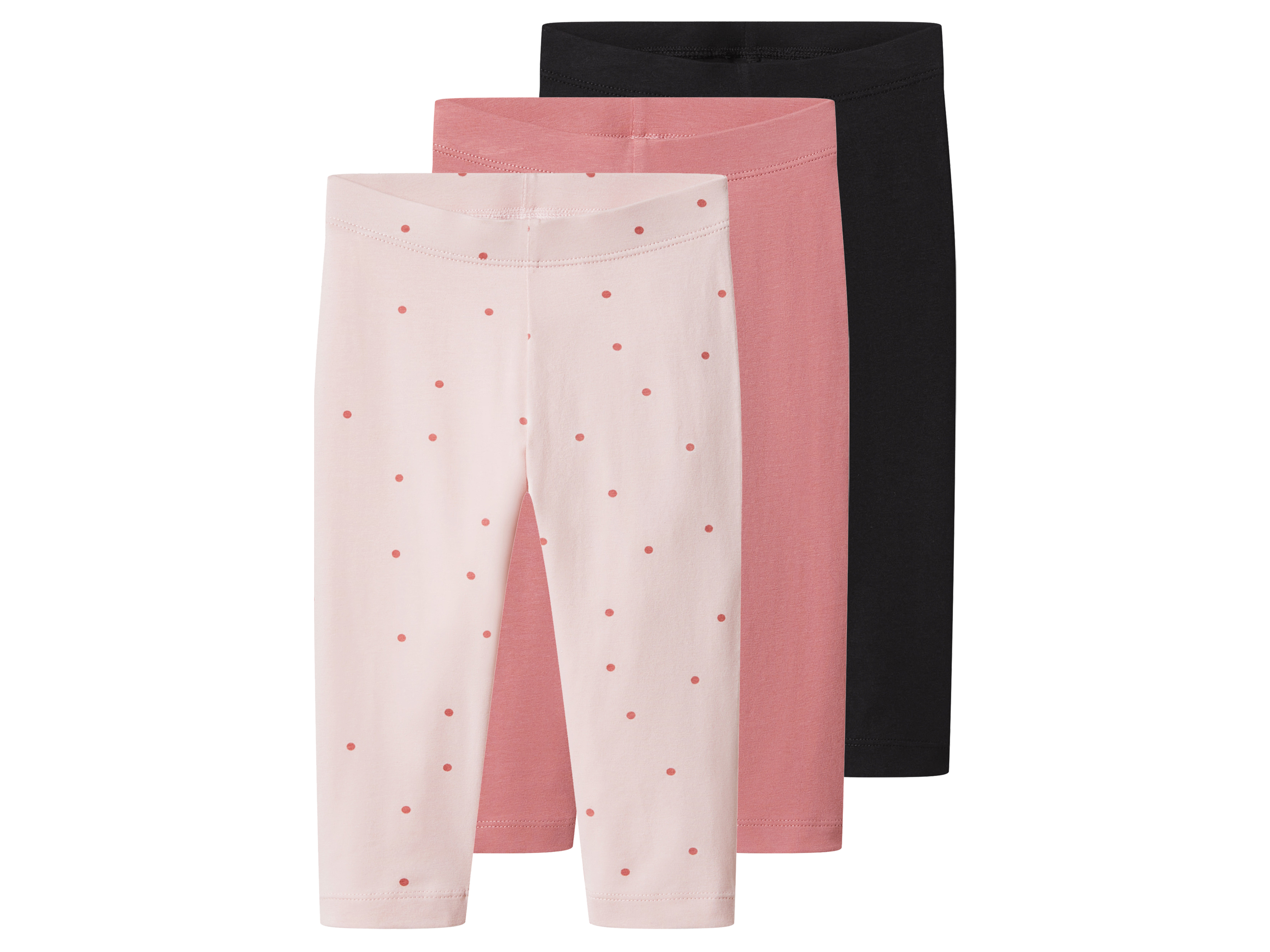 lupilu® Dievčenské capri legíny, 3 kusy (svetloružová/ružová/čierna, 122/128)