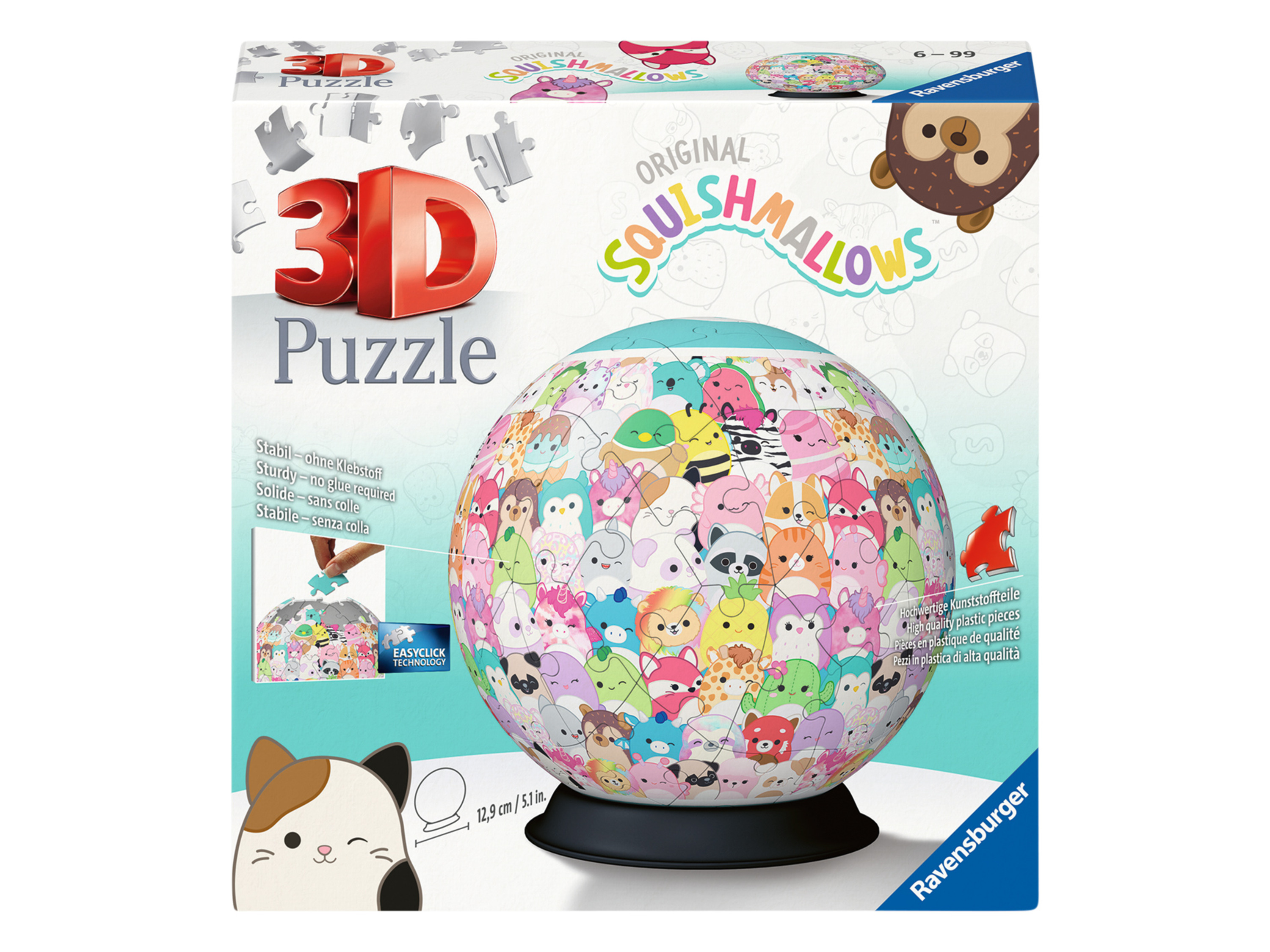 Ravensburger 3D Puzzle guľa, 73 dielikov (Squishmallows)