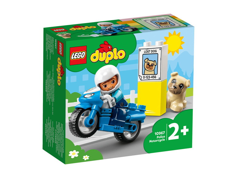 LEGO Duplo policajná motorka s policajtom a psom