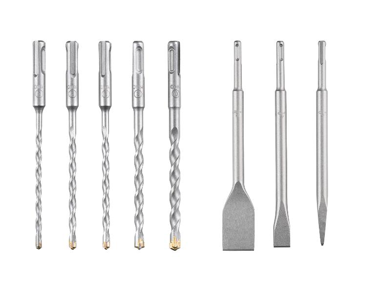 Sada SDS vrtákov a sekáčov pre kladivo, vrátane vrtákov 5, 6, 8 a 10 mm
