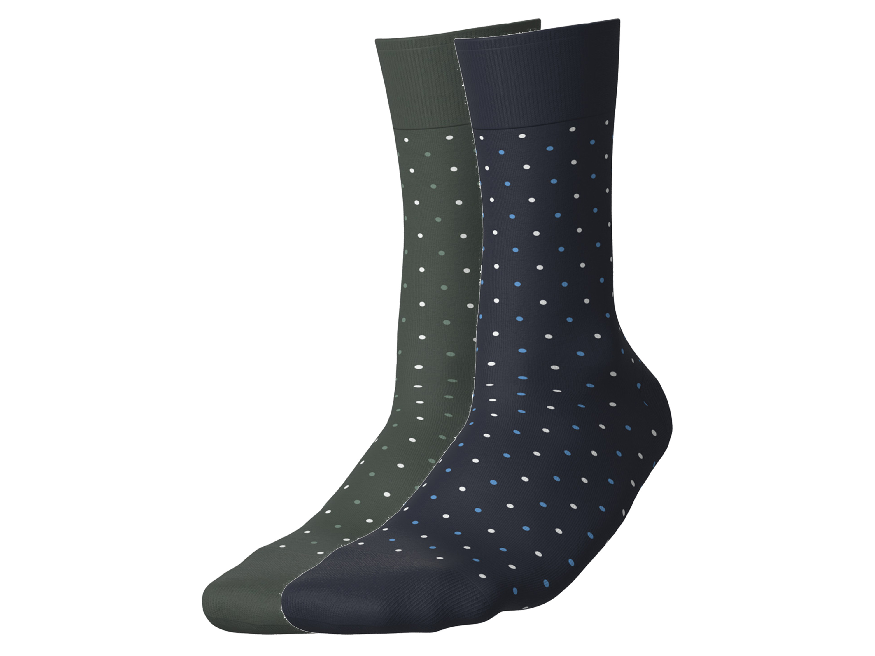 E-shop esmara® Dámske/pánske ponožky, 2 páry (bodky/navy modrá/zelená, 39/42)