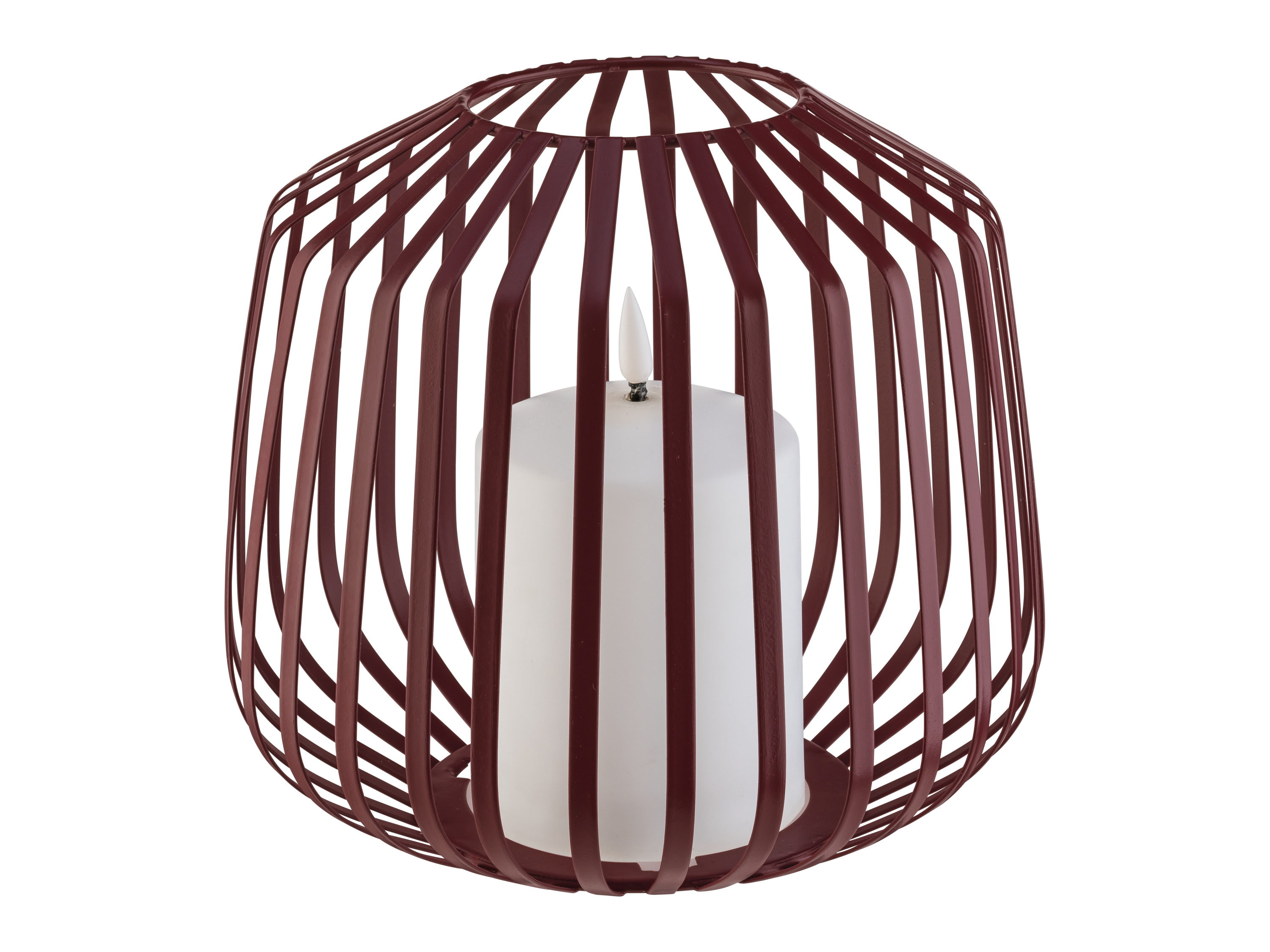 LIVARNO home LED sviečka v kovovom košíku, 17 x 20 cm (bordová)