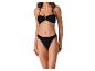 Čierne textúrované bikiny s bandeau vrchnou časťou a nohavičkami.
