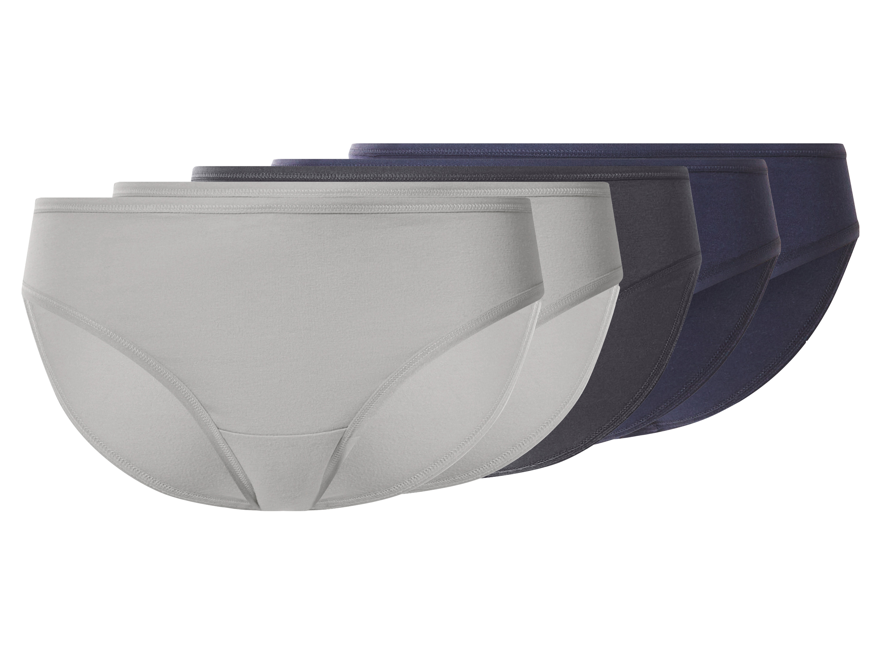 E-shop esmara® Dámske nohavičky, 5 kusov (navy modrá/sivá, M (40/42))