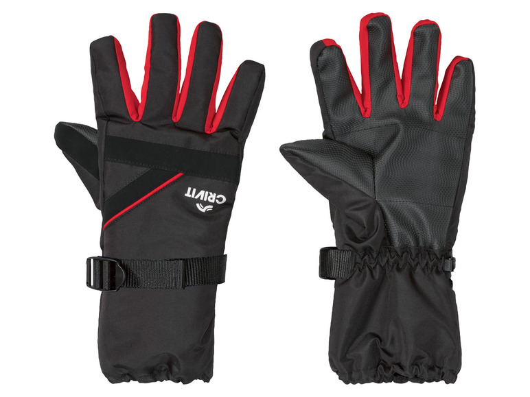 E-shop CRIVIT Dámske lyžiarske rukavice (8, čierna/červená)