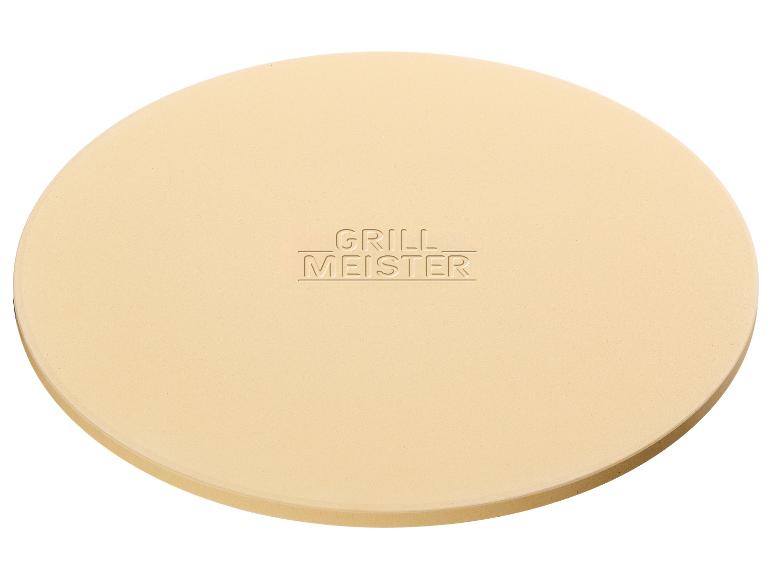 Okrúhly kameň na pizzu s nápisom „GRILL MEISTER“
