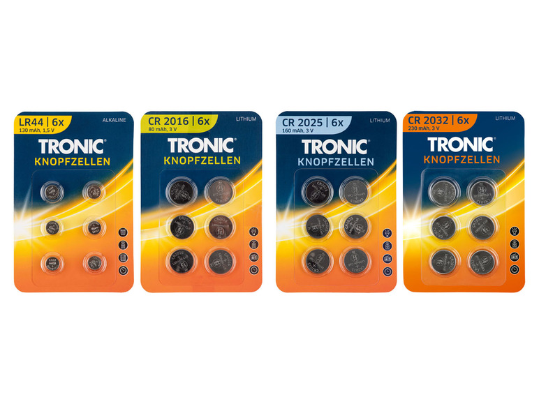 Prejsť na zobrazenie na celú obrazovku: TRONIC® Gombíkové batérie, 6 kusov – obrázok 1