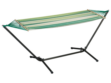 LIVARNO home Hojdacia sieť so stojanom, zelená/pruhy