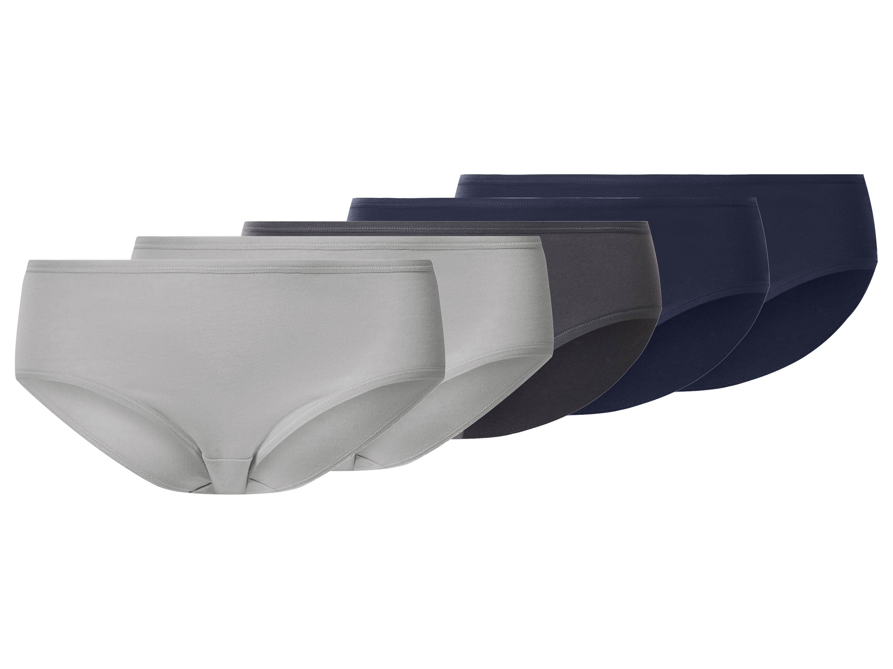 esmara® Dámske bedrové nohavičky XXL, 5 kusov (navy modrá/antracitová/bledosivá, XXL (52/54))