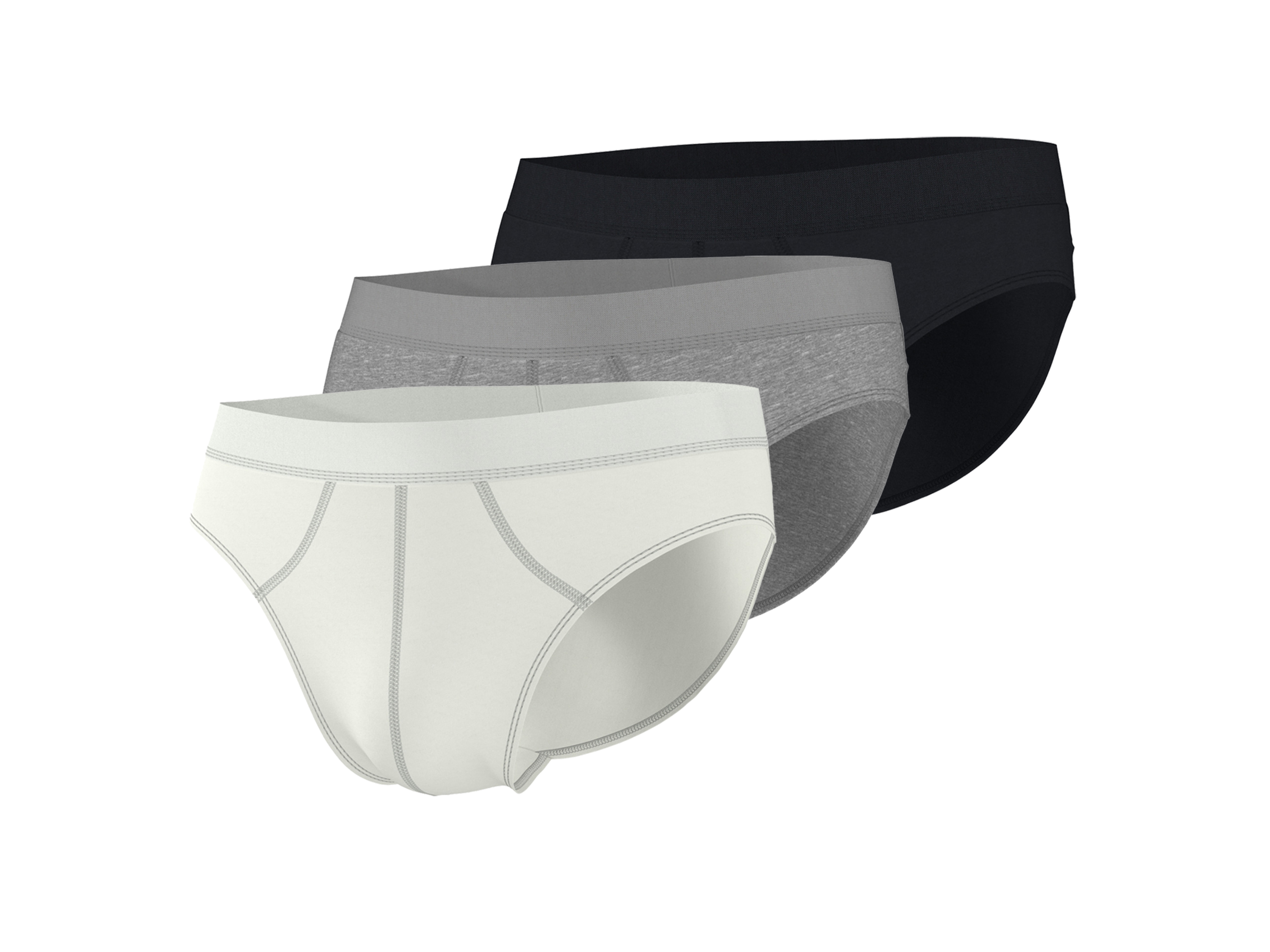 ESMARA MEN Pánske slipy, 3 kusy (čierna/sivá/biela, 7/XL)