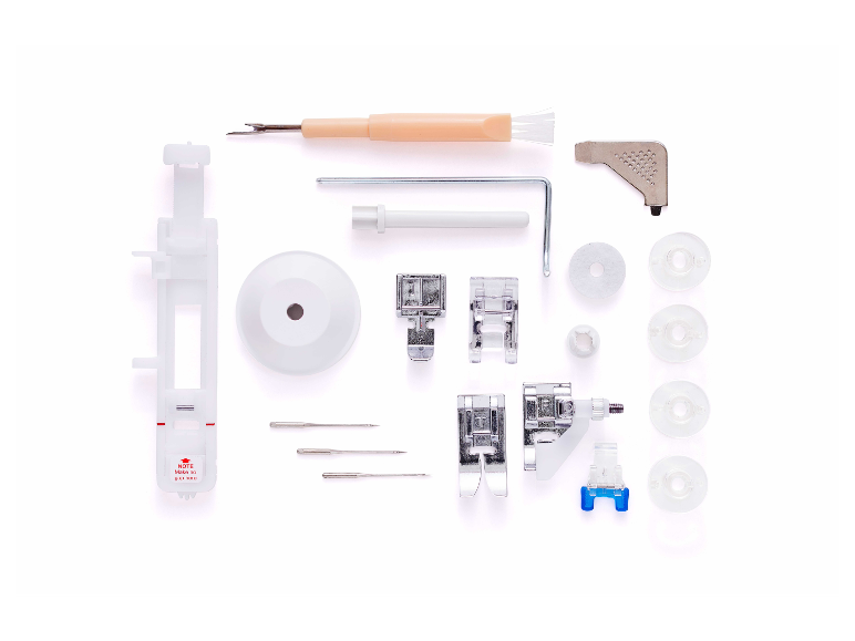 Patky, cievky, ihly a príslušenstvo pre šijací stroj.