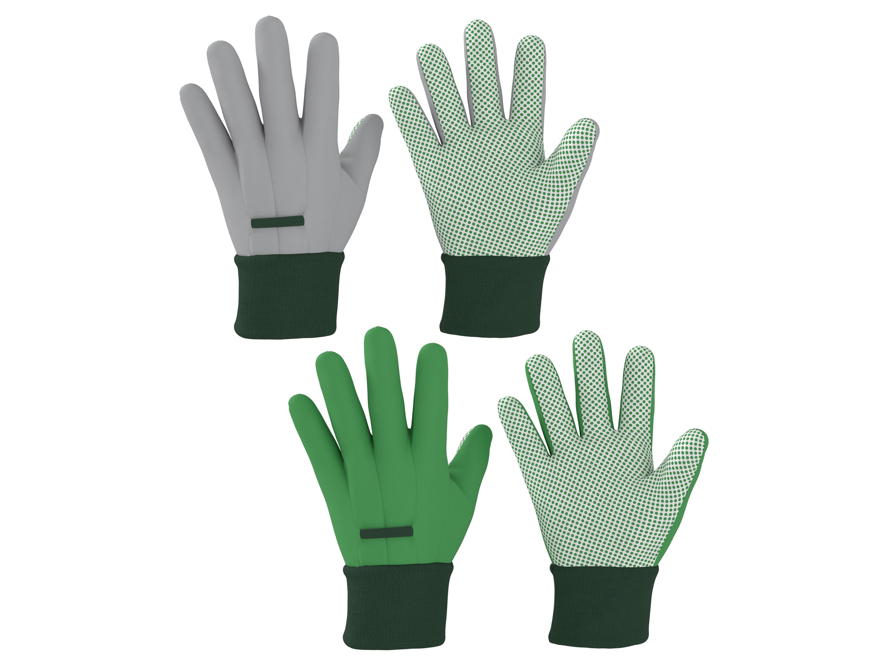 PARKSIDE® Dámske/Pánske záhradné rukavice, 2 páry (sivá/zelená, 9)