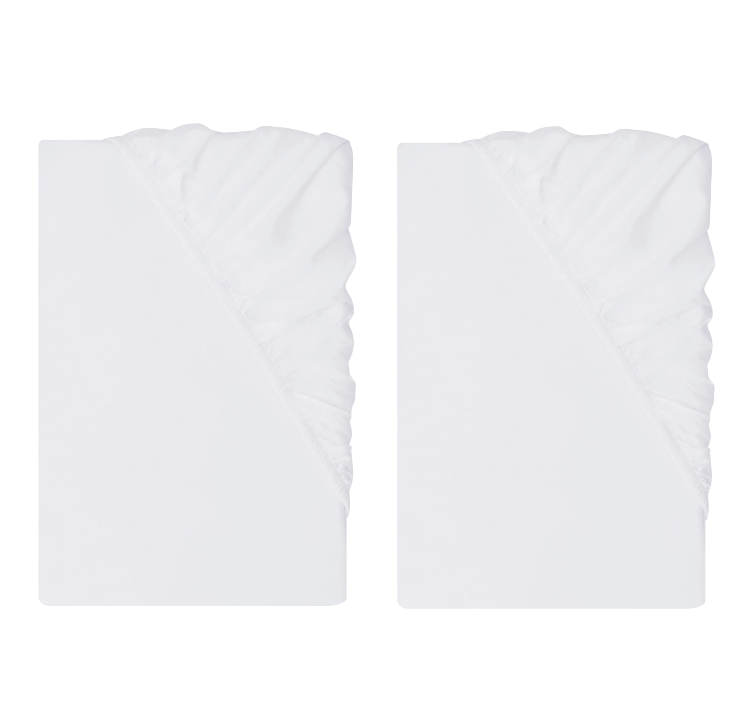 LIVARNO® Napínacia plachta z bavlneného saténu, 90 – 100 x 200 cm, biela, 2 kusy