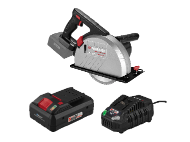 PARKSIDE PERFORMANCE® Aku ručná kotúčová píla na kov PPMSA 20-Li A1 + Smart akumulátor 20 V/4 Ah + Rýchlonabíjačka akumulátora 20 V/4,5 A