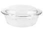 Priehľadná sklenená miska s pokrievkou