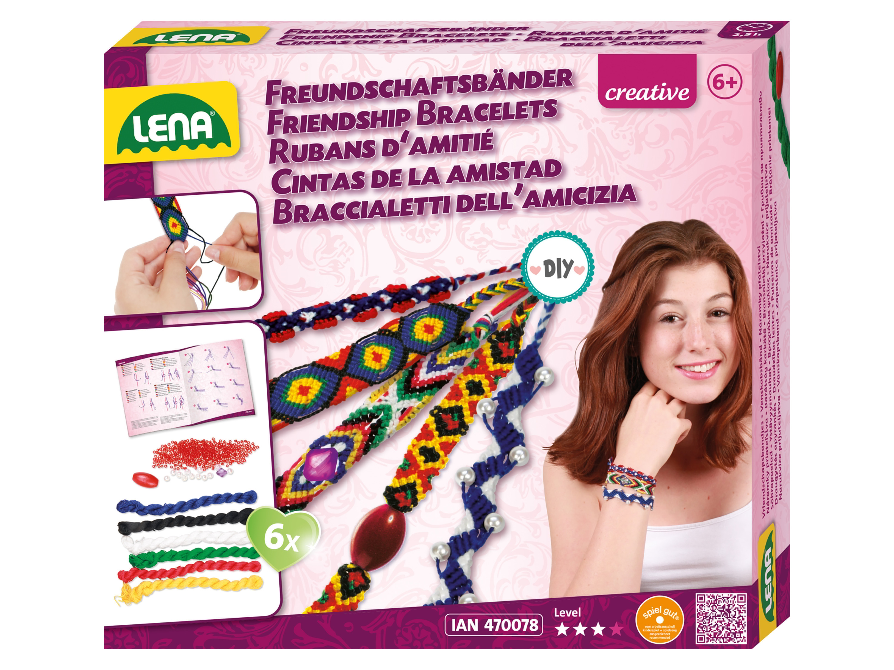 LENA Kreatívna súprava pre dievčatá (kreatívna súprava na náramky priateľstva)