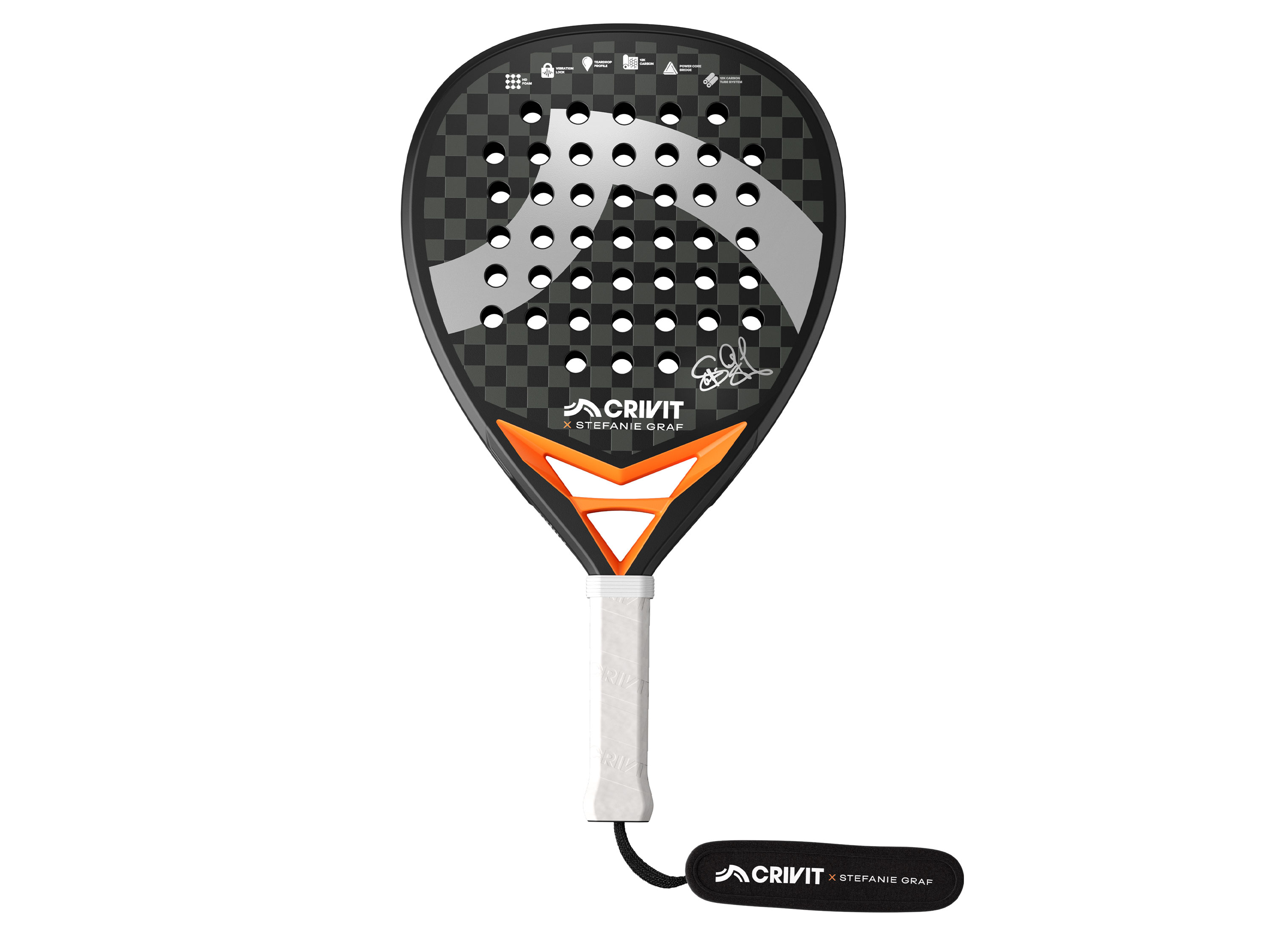 CRIVIT Padelová raketa 12K Carbon PRO - Stefanie Graf