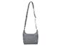 Sivá crossbody taška s textúrovanou látkou a predným vreckom na zips.