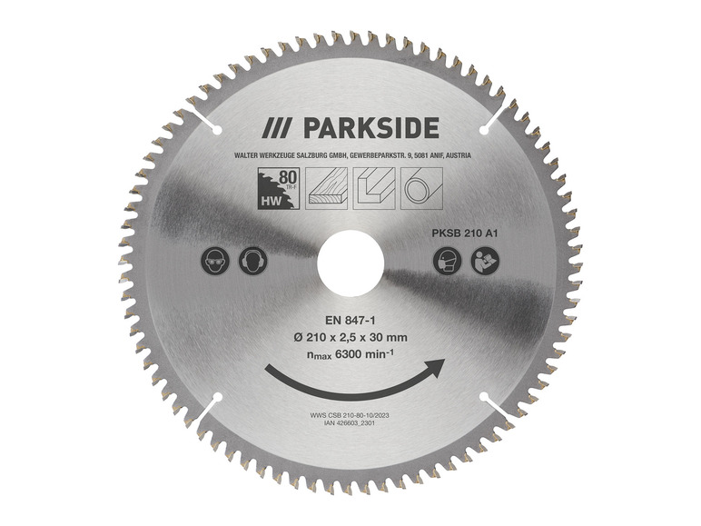 Prejsť na zobrazenie na celú obrazovku: PARKSIDE® Pílový kotúč 210 mm PKSB 210 A1 – obrázok 1