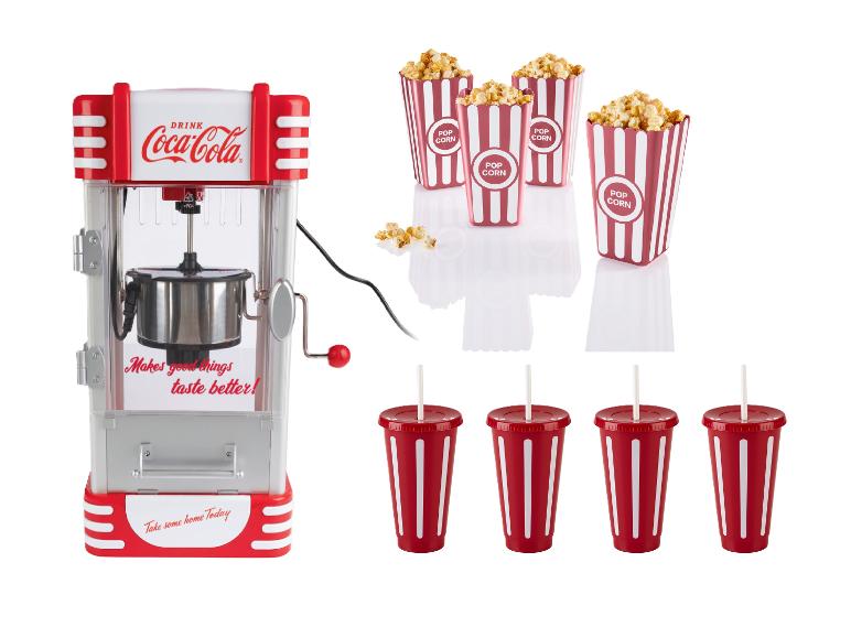 Coca Cola  Prístroj na prípravu popcornu  + Nádoby na popcorn + Poháre na nápoj