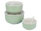 Tri zelené misky s vekom