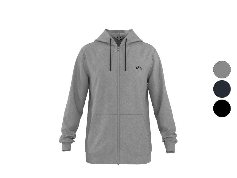 Sivá mikina na zips s kapucňou, so vzorkami výberu farieb