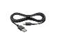 Čierny kábel USB-A na USB-C, stočený do osmičky.