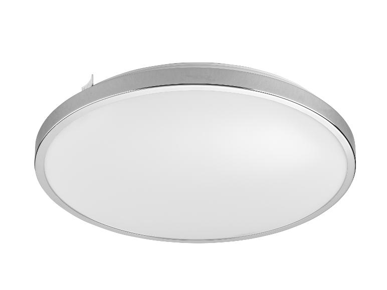 Elegantné okrúhle stropné svietidlo s kovovým rámom.
