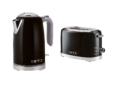 SILVERCREST® Rýchlovarná kanvica + Hriankovač Retro 1973, čierna