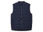 Tmavo modrá prešívaná vesta s predným zipsom