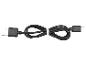 Čierny USB kábel s koncovkami USB-A a USB-C, zviazaný gumičkou.
