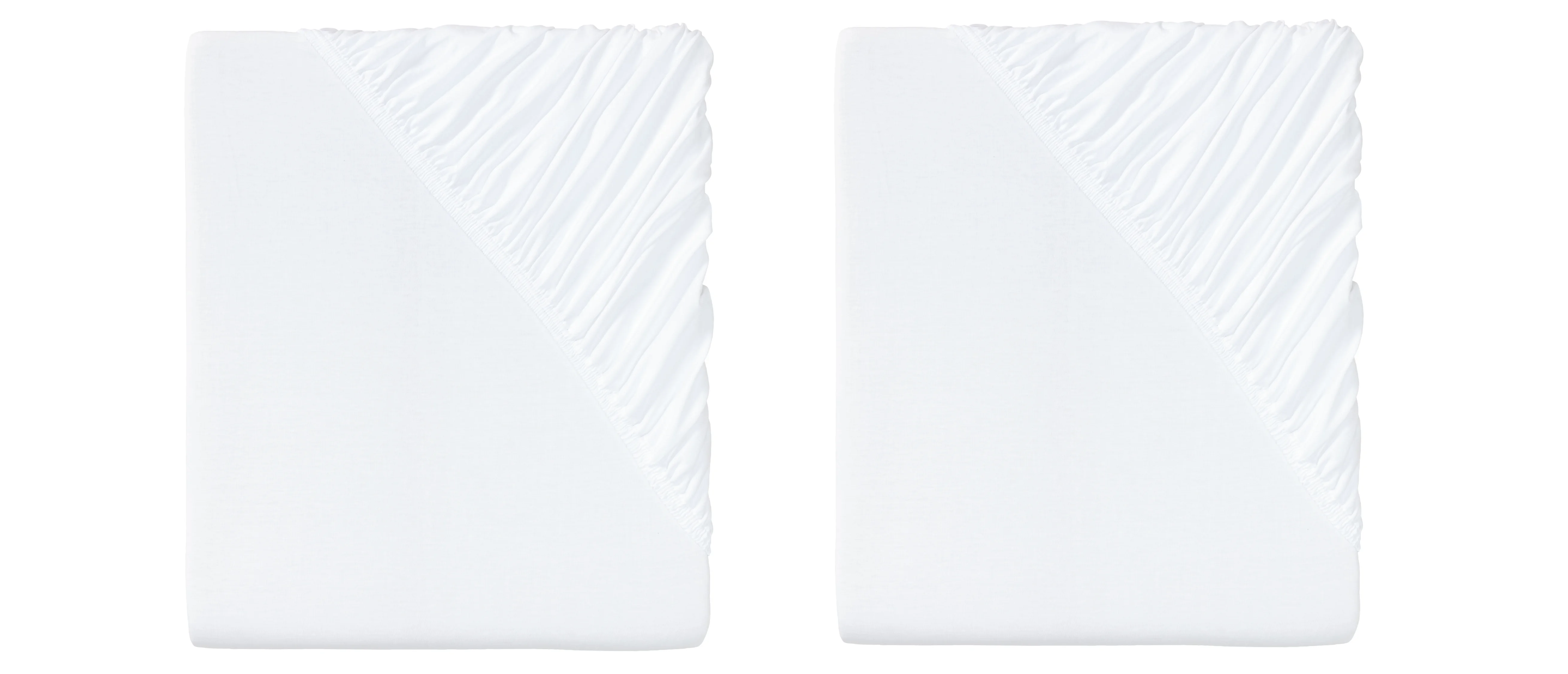 LIVARNO home Napínacia džersejová plachta, 90 – 100 x 200 cm, biela, 2 kusy