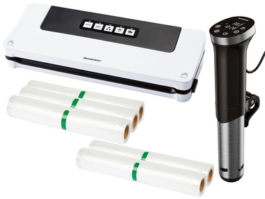Silvercrest Kitchen Tools Varič Sous Vide Stick Smart SSVSS 1200 A1 + Vákuovačka SV 125 C5 + Fólie na vákuové balenie