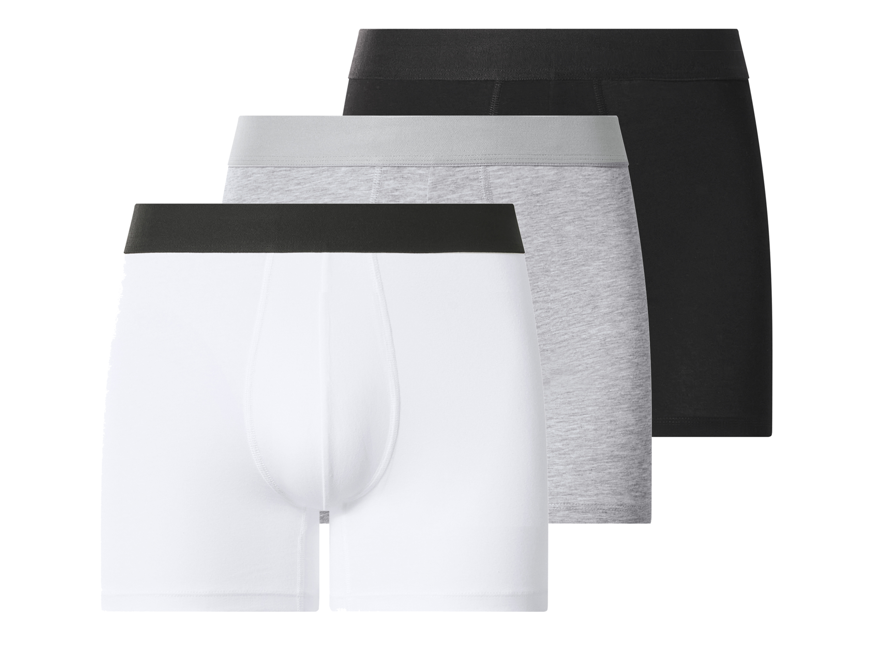 esmara® Pánske boxerky, 3 kusy (čierna/sivá/biela, 7/XL)