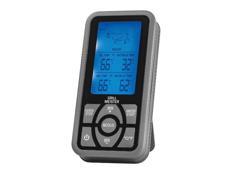 Kuchynský teplomer Grill Meister: digitálny displej teploty, dve sondy.