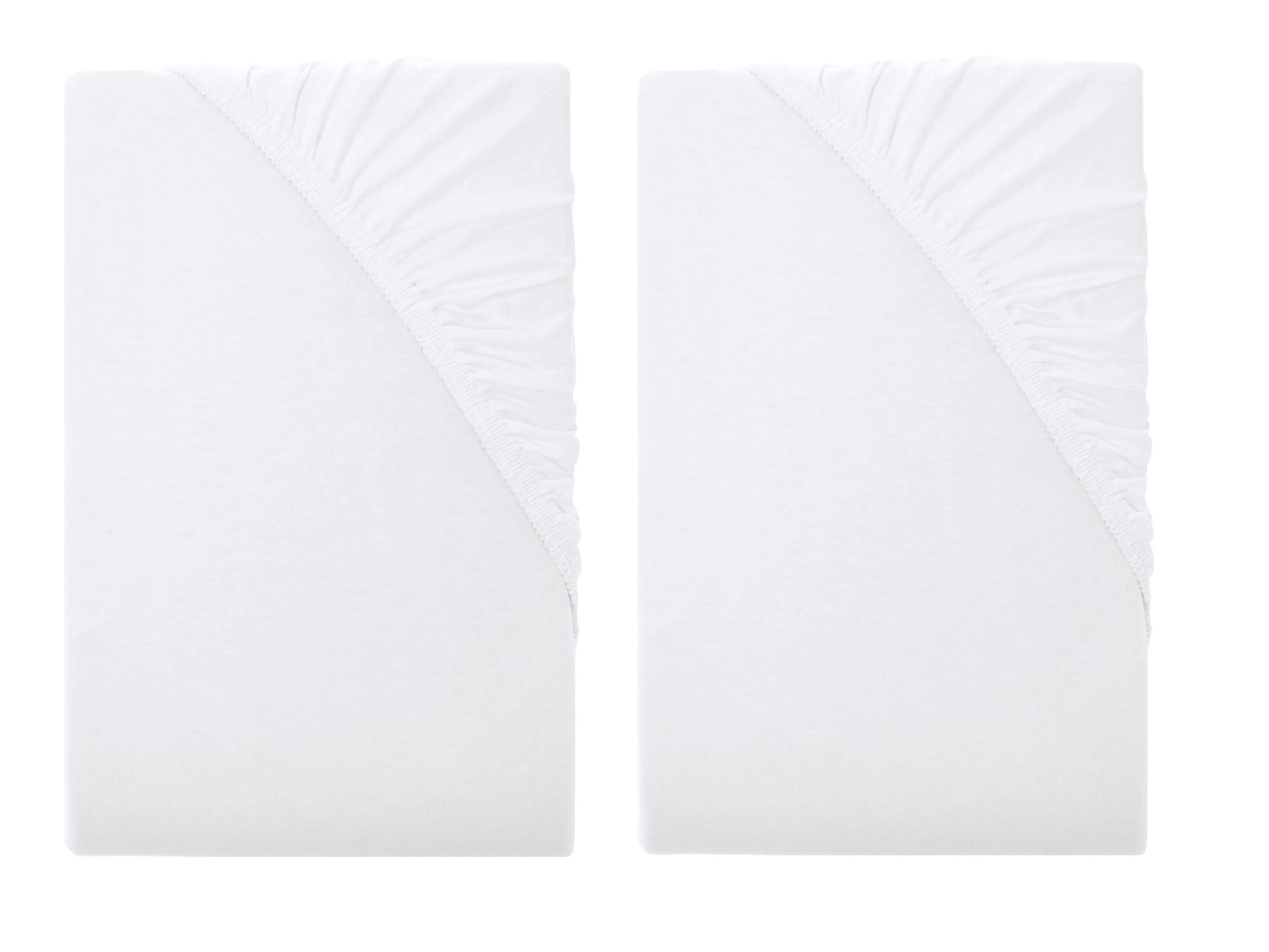 LIVARNO® Napínacia džersejová plachta, biela, 90 – 100 x 200 x 25 cm, 2 kusy