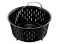 Čierna fritovací kôš s rukoväťou.