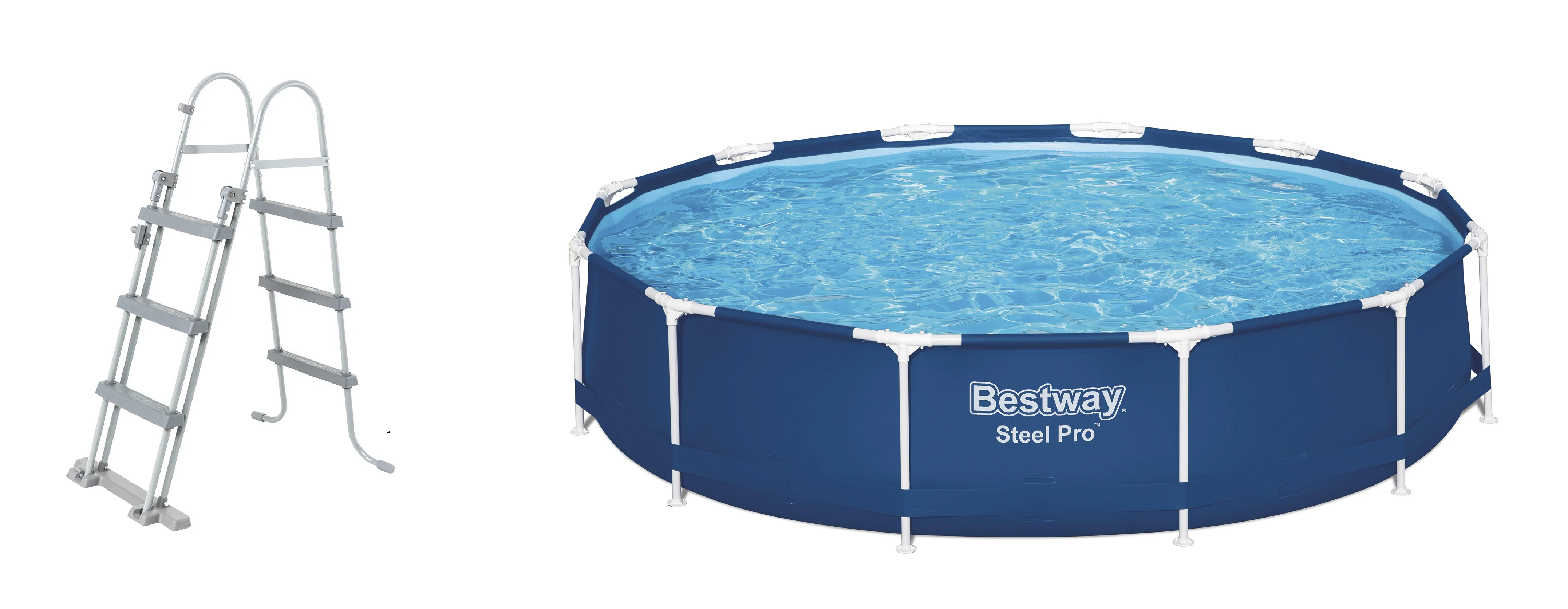 Bestway Bazén Steel Pro, Ø 366 x 84 cm + Bazénový rebrík, 107 cm