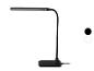 Čierna LED stolná lampa s flexibilným krkom a obdĺžnikovou základňou