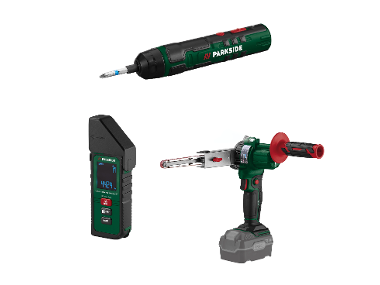 PARKSIDE® Aku skrutkovač 4 V + Laserový merač vzdialenosti + Aku pásový pilník 20 V – bez akumulátora