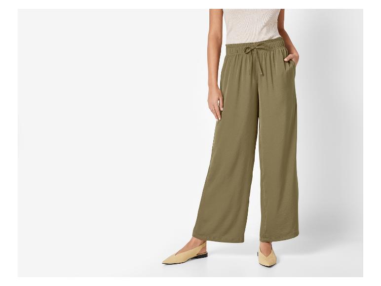 esmara® Dámske široké nohavice (kaki, S (36/38))