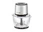 Strieborný kuchynský robot Silvercrest s priehľadnou nádobou.